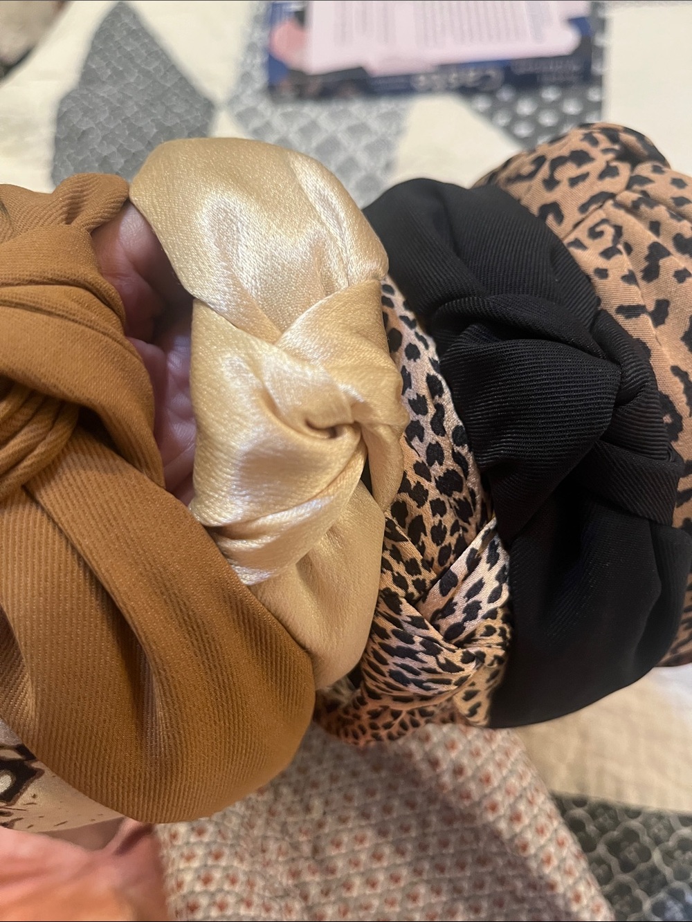 Stylish Knot Headbands Pack - Black, Gold, Leopard, Camel
